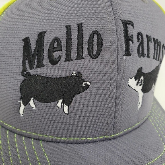 Richardson Mello Farms Flexfit Neon Color Block Cap Adjustable Hat Size XS-Small - Picture 2 of 11